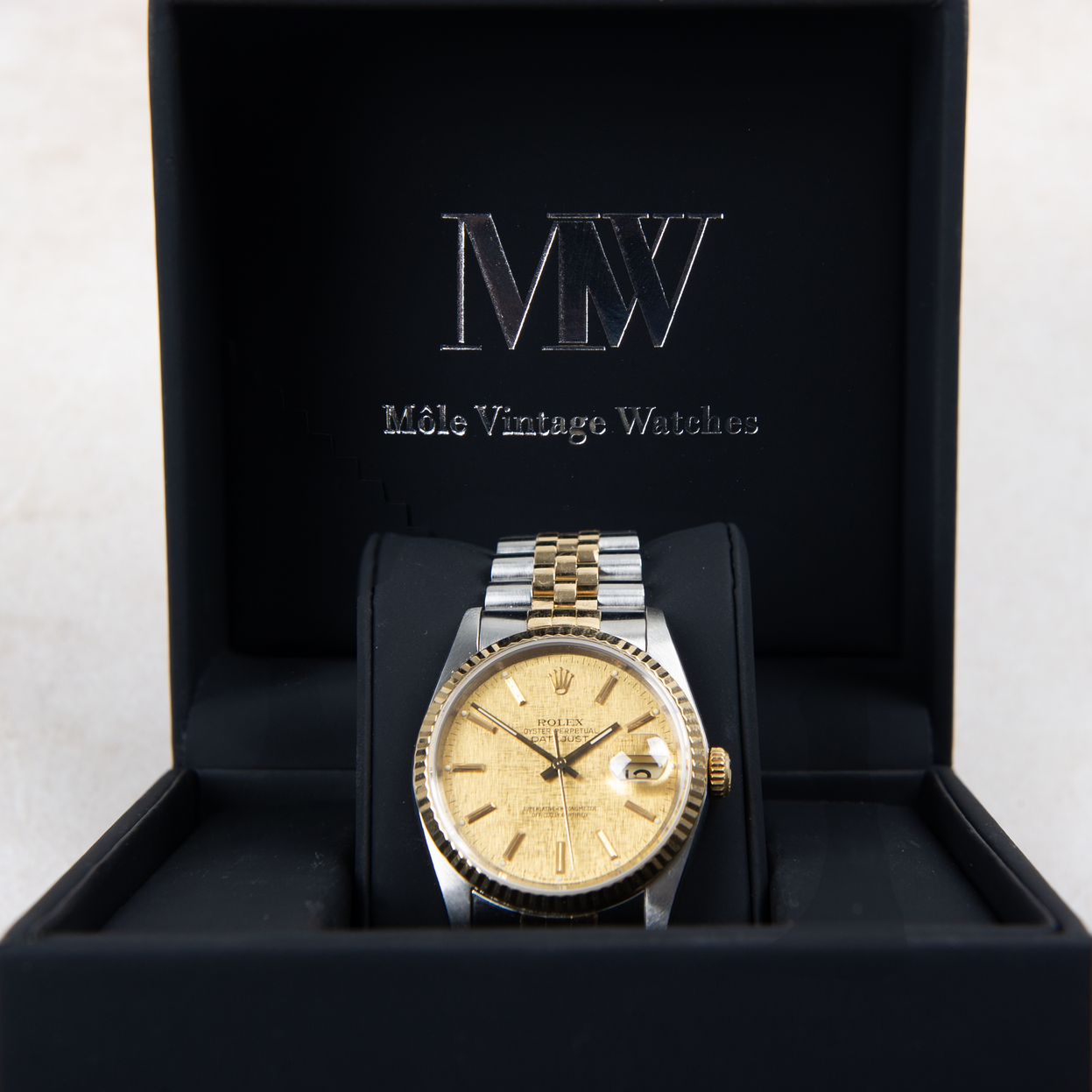 Rolex Oyster Perpetual Datejust 16233 Champagne Linen Dial 1988