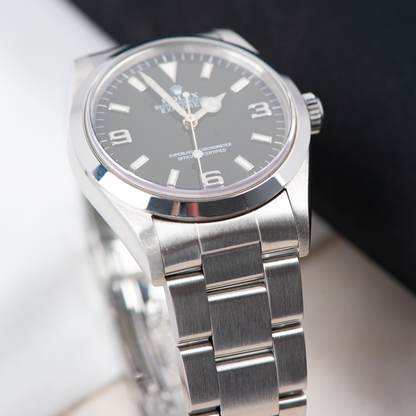 Rolex Oyster Perpetual Explorer 14270 Black "Swiss Only" Dial 1999 With Papers