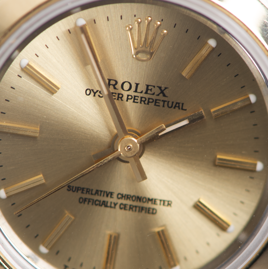 Rolex Lady Oyster perpetual No Date 67183 Champagne Dial 1996 With Papers