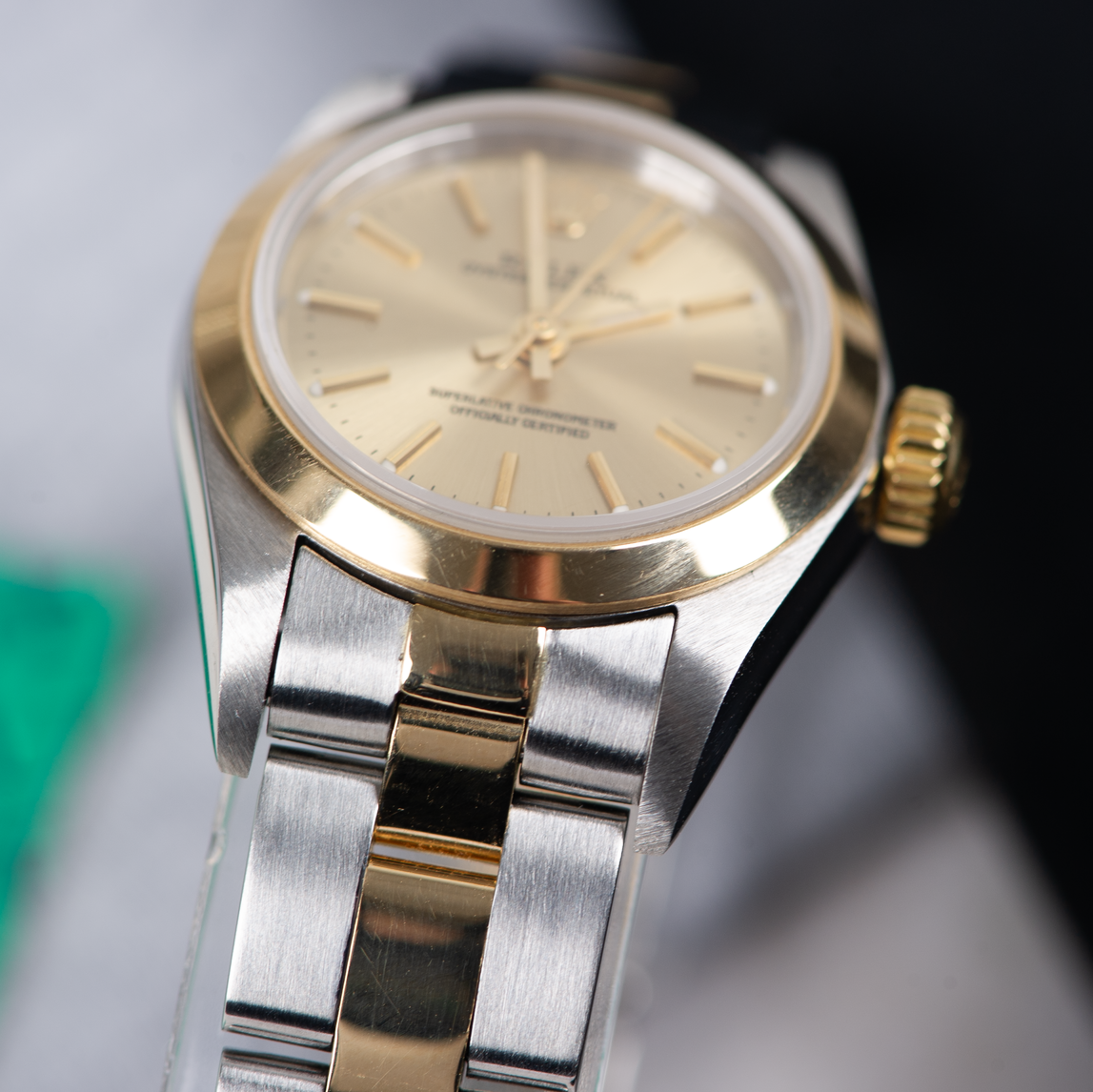 Rolex Lady Oyster perpetual No Date 67183 Champagne Dial 1996 With Papers