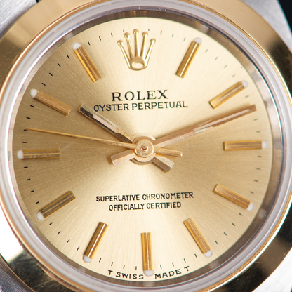 Rolex Lady Oyster perpetual No Date 67183 Champagne Dial 1996 With Papers