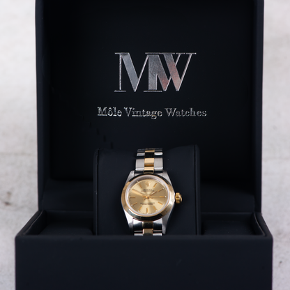 Rolex Lady Oyster perpetual No Date 67183 Champagne Dial 1996 With Papers